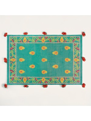 Zsa Zsa Zsu Rajna Turkuaz Pamuk Kilim 80X150 cm
