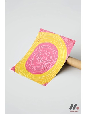Modiwa Design Pembe Sarı Spiral Soyut, Çerçevesiz Yüksek Kalite Duvar Afişi - Modern Ev Dekorasyonu