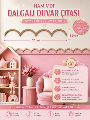 Meta Design Boyanabilir Dekoratif Zarif Model Duvar Çıtası - 70 * 8,5 cm