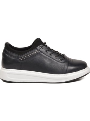 Voyager Erkek Lacivert Hakiki Deri Comfort Rahat Taban Günlük Ayakkabı Sneaker 4190 M