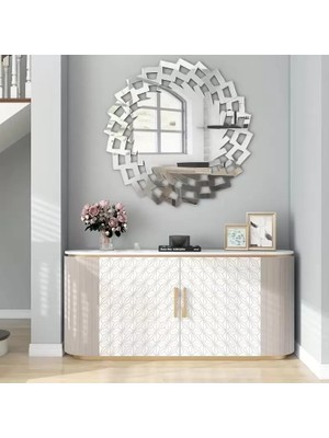 Bezos 40X40 cm Kırılmaz Pleksi Dekoratif Duvar Aynası - Modern Geometrik Tasarım 1. Sınıf Ayna