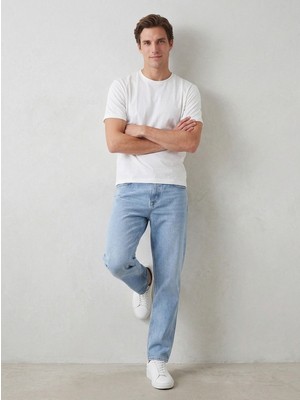 Noux Pamuk Basic Esnek Bisiklet Yaka T-Shirt
