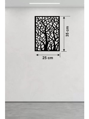 Bezos Soyut Ağaç Dalları Ahşap Duvar Tablosu - 25X35 cm Lazer Kesim Dekoratif Pano