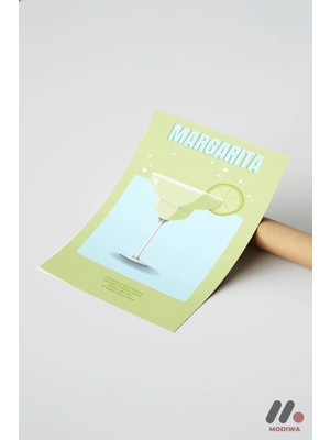 Modiwa Design Margarita Yeşil Poster, Çerçevesiz Yüksek Kalite Duvar Afişi - Mutfak Dekorasyonu