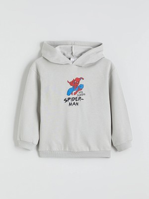 Lc Waikiki Yeni Sezon Spider-Man Baskılı Erkek Çocuk Kalın Sweatshirt