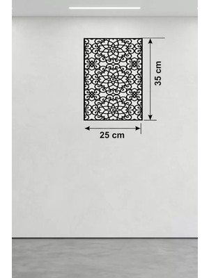 Bezos Floral Mandala Desenli Ahşap Duvar Tablosu - 25X35 cm Lazer Kesim Dekoratif Pano