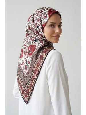 İpekçe Ipekçe Eşarp Ip Rayon 100*100 Desenli - Kırmızı