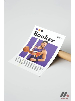 Modiwa Design Booker Basketbol Posteri, Çerçevesiz Yüksek Kalite Duvar Afişi - Spor Severlere Hediye