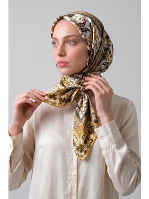 İpekçe Ipekçe Eşarp Ip Rayon 100*100 Desenli- Sarı