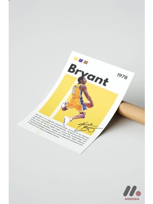 Modiwa Design Kobe Bryant Basketbol Posteri, Çerçevesiz Yüksek Kalite Duvar Afişi - Spor Severlere Hediye