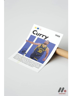 Modiwa Design Curry Basketbol Posteri, Çerçevesiz Yüksek Kalite Duvar Afişi - Spor Severlere Hediye