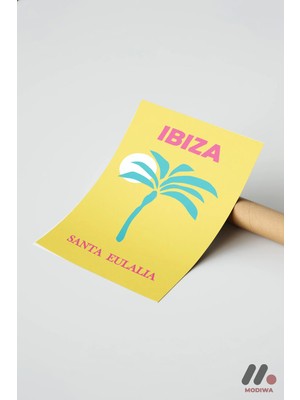 Modiwa Design Ibiza Seyahat Posteri, Çerçevesiz Yüksek Kalite Duvar Afişi - Motivasyon Hediyesi