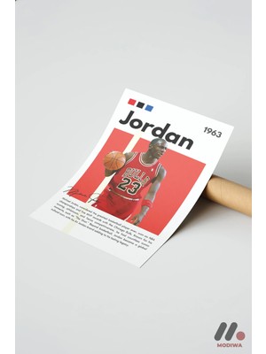 Modiwa Design Michael Jordan Basketbol Posteri, Çerçevesiz Yüksek Kalite Duvar Afişi - Spor Severlere Hediye