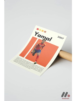 Modiwa Design Yamal Futbol Posteri, Çerçevesiz Yüksek Kalite Duvar Afişi - Spor Severlere Hediye