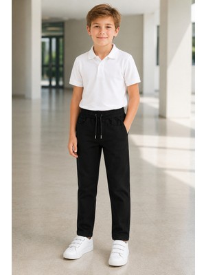 Beniizle Unisex Düz Paça Ribana Bel Çocuk Pantolonu