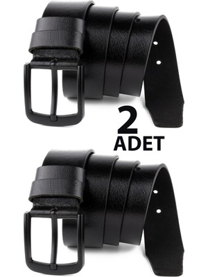 Lugmo 2 Adet Kemer, Suni Deri Metal Tokalı, Ayarlanabilir Kot Pantolon Kemeri