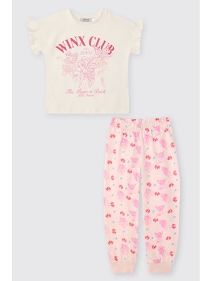 Panço Winx Club Kız Çocuk Pembe Pijama Takımı