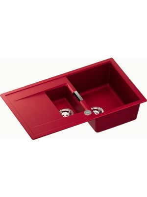 Schock Mono D-150 Rouge Granit Mutfak Eviyesi Kırmızı