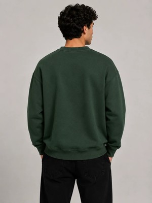 herkesemoda Focus Baskılı Bisiklet Yaka Şardonlu 2 Iplik Sweatshirt