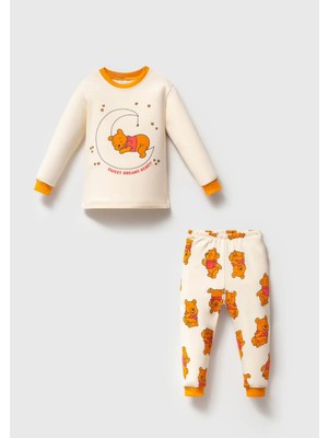 Bamoola Turuncu Ayı Baskılı  %100 Pamuk 2’li Bebek&çocuk Pijama Takımı