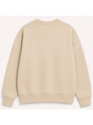 herkesemoda Better Life Baskı Detaylı Bisiklet Yaka Şardonlu 2 Iplik Sweatshirt