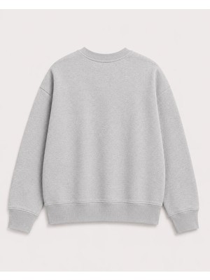herkesemoda Kalp ve Güller Baskı Detaylı Bisiklet Yaka Şardonlu 2 Iplik Sweatshirt