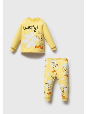 Bamoola Sarı Civciv Baskılı  %100 Pamuk 2’li Bebek&çocuk Pijama Takımı