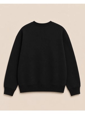herkesemoda Better Life Baskı Detaylı Bisiklet Yaka Şardonlu 2 Iplik Sweatshirt