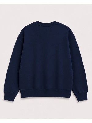 herkesemoda Çiçek Baskı Detaylı Bisiklet Yaka Şardonlu 2 Iplik Sweatshirt
