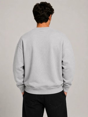 herkesemoda Believe Baskılı Bisiklet Yaka Şardonlu 2 Iplik Sweatshirt
