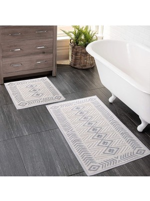 Woof Home 2 Li Bukle Banyo Takımı (Banyo Tekstili/modern/doğal/sade/şık Kaymaz Taban)