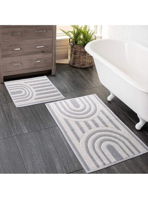 Woof Home 2 Li Bukle Banyo Takımı (Banyo Tekstili/modern/doğal/sade/şık Kaymaz Taban)