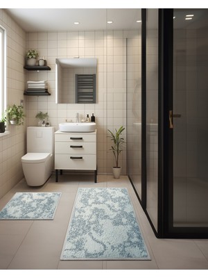 Woof Home 2 Li Bukle Banyo Takımı (Banyo Tekstili/modern/doğal/sade/şık Kaymaz Taban)