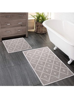 Woof Home 2 Li Bukle Banyo Takımı (Banyo Tekstili/modern/doğal/sade/şık Kaymaz Taban)