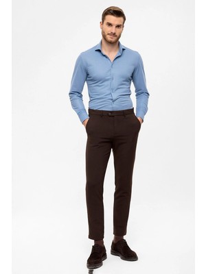 Antioch Kahve Erkek Aksesuar Detaylı Slim Fit Pantolon