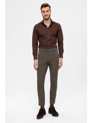 Antioch Haki Erkek Aksesuar Detaylı Slim Fit Pantolon