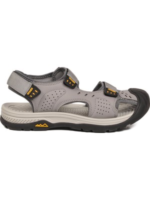 Voyager Erkek Gri Kapalı Burun Cırtlı Günlük Yürüyüş Outdoor Sandalet E337 M