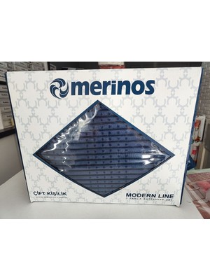 Merinos Modern Line 3 Parça Battaniye Seti - Lacivert