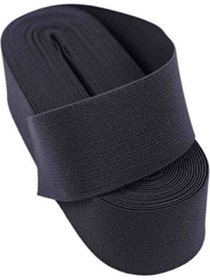 Renas Store Siyah - 3cm Paça Lastik Geniş 10MT.