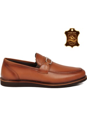 Voyager Erkek Hakiki Deri Tokalı Loafer Ayakkabı Klasik Smart Casual Taba 5768 M