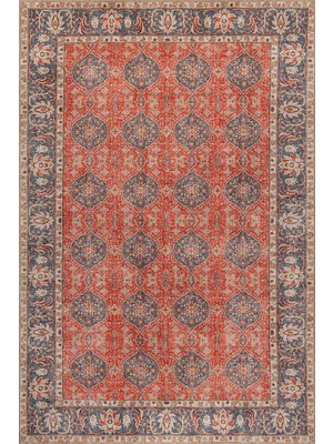 Artloop Relic Kiremit Vintage Klasik Desenli Dokuma Tabanlı Şönil Halı Al 605