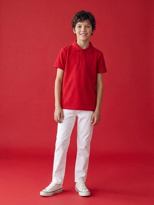 LC Waikiki Lcw Kids Beyaz Slim Fit Erkek Çocuk Pantolon