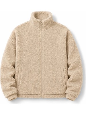 Ghassy Co. Erkek Alaska Regular Peluş Sherpa Kışlık  Tam Fermuarlı Polar Sweatshirt