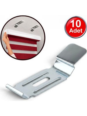 Alet Çantam Ekstra Büyük Kapalı Kasa Zebra Perde Montaj Aparatı (10'lu Paket) Metal 5 cm
