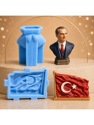 Luce Mondo Craft Silikon Kalıp Atatürk Türk Bayrağı Seti