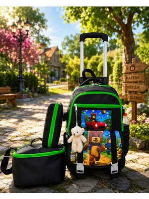 Çanta Sepetim Super Bear Ayıcık Aksesuarlı Beslenme ve Kalemlikli Ilkokul Sırt Çantası