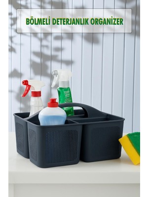 Aesco Bölmeli Deterjanlık Organizer Füme
