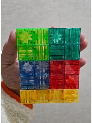 Aesco SH59838 Magnet Küp Yapı Blok Seti 64 Parça