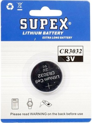 Supex CR3032 3V Lityum Düğme Pil Tekli Paket (Kdo)