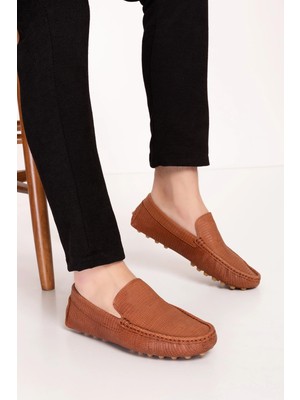 Gondol Erkek Hakiki Deri Hafif Taban Loafer Ayakkabı TX.13800 Taba